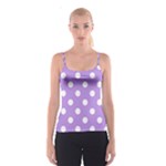Polka Dots - White on Bright Lavender Violet Spaghetti Strap Top
