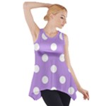 Polka Dots - White on Bright Lavender Violet Side Drop Tank Tunic