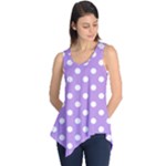 Polka Dots - White on Bright Lavender Violet Sleeveless Tunic