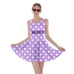 Polka Dots - White on Bright Lavender Violet Skater Dress