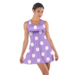 Polka Dots - White on Bright Lavender Violet Cotton Racerback Dress