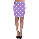Polka Dots - White on Bright Lavender Violet Bodycon Skirt