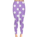 Polka Dots - White on Bright Lavender Violet Women s Leggings
