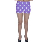 Polka Dots - White on Bright Lavender Violet Skinny Shorts