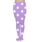 Polka Dots - White on Bright Lavender Violet Women s Tights