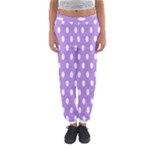 Polka Dots - White on Bright Lavender Violet Women s Jogger Sweatpants