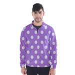 Polka Dots - White on Bright Lavender Violet Wind Breaker (Men)