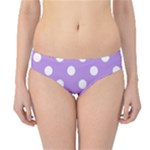Polka Dots - White on Bright Lavender Violet Hipster Bikini Bottoms