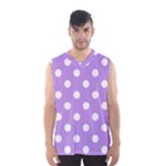Polka Dots - White on Bright Lavender Violet Men s Basketball Tank Top