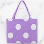 Polka Dots - White on Bright Lavender Violet Mini Tote Bag