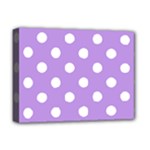 Polka Dots - White on Bright Lavender Violet Deluxe Canvas 16  x 12  (Stretched)