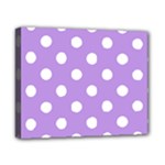 Polka Dots - White on Bright Lavender Violet Canvas 10  x 8  (Stretched)