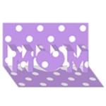Polka Dots - White on Bright Lavender Violet MOM 3D Greeting Card (8x4)