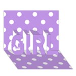 Polka Dots - White on Bright Lavender Violet GIRL 3D Greeting Card (7x5)
