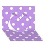 Polka Dots - White on Bright Lavender Violet Heart 3D Greeting Card (7x5)