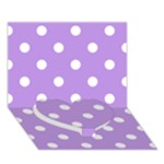 Polka Dots - White on Bright Lavender Violet Heart Bottom 3D Greeting Card (7x5)