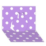 Polka Dots - White on Bright Lavender Violet Apple 3D Greeting Card (7x5)
