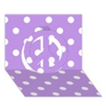 Polka Dots - White on Bright Lavender Violet Peace Sign 3D Greeting Card (7x5)