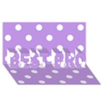 Polka Dots - White on Bright Lavender Violet BEST BRO 3D Greeting Card (8x4)