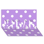 Polka Dots - White on Bright Lavender Violet #1 DAD 3D Greeting Card (8x4)