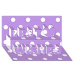 Polka Dots - White on Bright Lavender Violet Best Wish 3D Greeting Card (8x4)