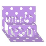 Polka Dots - White on Bright Lavender Violet Miss You 3D Greeting Card (7x5)