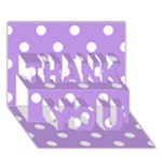 Polka Dots - White on Bright Lavender Violet THANK YOU 3D Greeting Card (7x5)