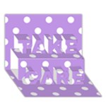 Polka Dots - White on Bright Lavender Violet TAKE CARE 3D Greeting Card (7x5)