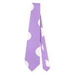 Polka Dots - White on Bright Lavender Violet Necktie (Two Side)