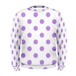 Polka Dots - Bright Lavender Violet on White Men s Sweatshirt