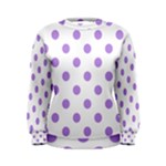Polka Dots - Bright Lavender Violet on White Women s Sweatshirt