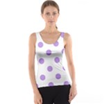 Polka Dots - Bright Lavender Violet on White Tank Top