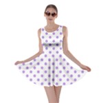 Polka Dots - Bright Lavender Violet on White Skater Dress
