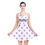 Polka Dots - Bright Lavender Violet on White Reversible Skater Dress