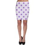 Polka Dots - Bright Lavender Violet on White Bodycon Skirt