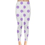 Polka Dots - Bright Lavender Violet on White Women s Leggings