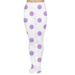 Polka Dots - Bright Lavender Violet on White Women s Tights