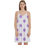 Polka Dots - Bright Lavender Violet on White Women s Reversible Sports Bra with Border