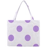 Polka Dots - Bright Lavender Violet on White Mini Tote Bag