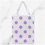Polka Dots - Bright Lavender Violet on White Classic Tote Bag
