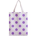 Polka Dots - Bright Lavender Violet on White Zipper Classic Tote Bag