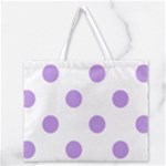 Polka Dots - Bright Lavender Violet on White Zipper Large Tote Bag