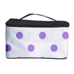 Polka Dots - Bright Lavender Violet on White Cosmetic Storage Case