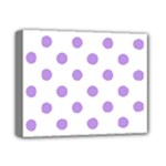 Polka Dots - Bright Lavender Violet on White Deluxe Canvas 14  x 11  (Stretched)