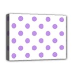 Polka Dots - Bright Lavender Violet on White Deluxe Canvas 16  x 12  (Stretched)