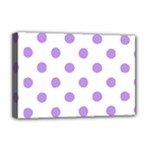 Polka Dots - Bright Lavender Violet on White Deluxe Canvas 18  x 12  (Stretched)