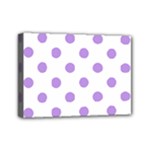Polka Dots - Bright Lavender Violet on White Mini Canvas 7  x 5  (Stretched)