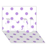 Polka Dots - Bright Lavender Violet on White I Love You 3D Greeting Card (7x5)