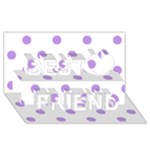 Polka Dots - Bright Lavender Violet on White Best Friends 3D Greeting Card (8x4)