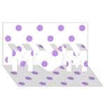 Polka Dots - Bright Lavender Violet on White MOM 3D Greeting Card (8x4)